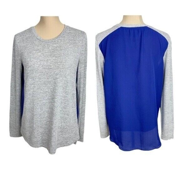MARKET And SPRUCE Women Top Gray & blue Sz M Pullover - Picture 2 of 12